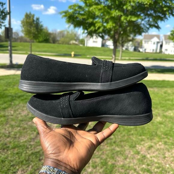 Skechers Women’s Leather Stud Embellished Loafers Size 9 Black - Picture 17 of 17